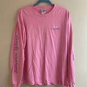 Simply Southern 100% Cotton Pink Long Sleeve Tee